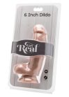Реалістичний фалоімітатор ToyJoy Get Real Dildo з мошонкою та присоскою, бежевий, 15 × 4 см вид 4