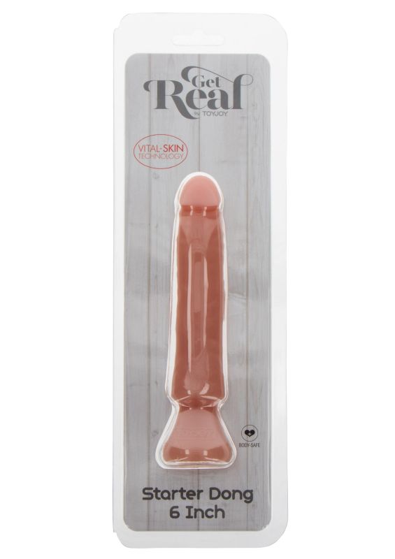 Реалістичний фалоімітатор із присоскою ToyJoy Get Real Starter Dong, бежевий, 16 × 3 см вид 7