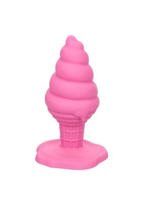 Анальная пробка в форме мороженого с присоской CalExotics Yum Bum Ice Cream Cone, розовая, 9,5 × 4,5