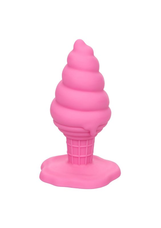 Анальна пробка у формі морозива з присоскою CalExotics Yum Bum Ice Cream Cone, рожева, 9,5 × 4,5 вид 2