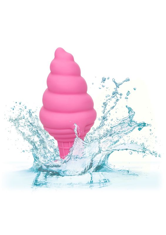 Анальна пробка у формі морозива з присоскою CalExotics Yum Bum Ice Cream Cone, рожева, 9,5 × 4,5 вид 4