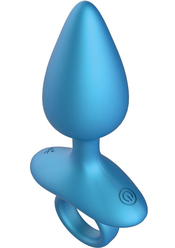 Анальна пробка з вібрацією та пультом Playhouse Smooth Anal Plug, синя, 13 × 4,5 см вид 5