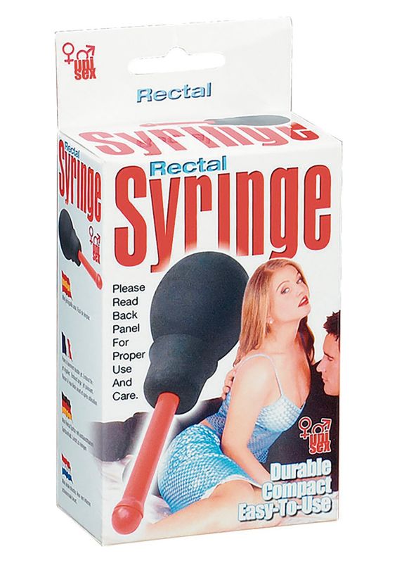 Анальний душ із 2 насадками Seven Creations Rectal Syringe, чорний, 40 мл вид 3
