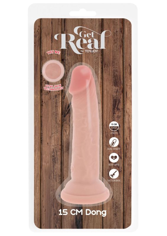 Реалістичний фалоімітатор із присоскою ToyJoy Get Real Deluxe, бежевий, 15 × 3 см вид 8
