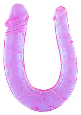 Гибкий двусторонний фаллоимитатор Seven Creations Double Mini Dong Twinhead, фиолетовый, 30 × 3 см