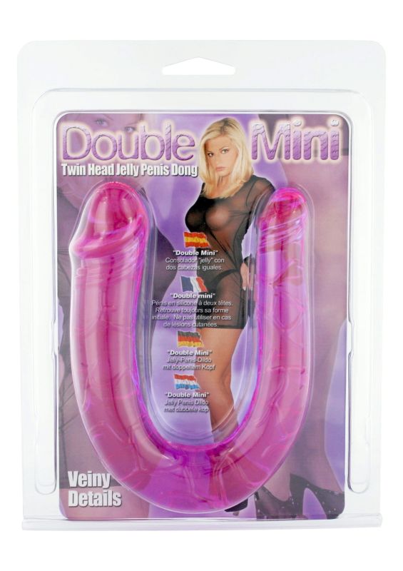 Гнучкий двосторонній фалоімітатор Seven Creations Double Mini Dong Twinhead, фіолетовий, 34 × 3 см вид 3