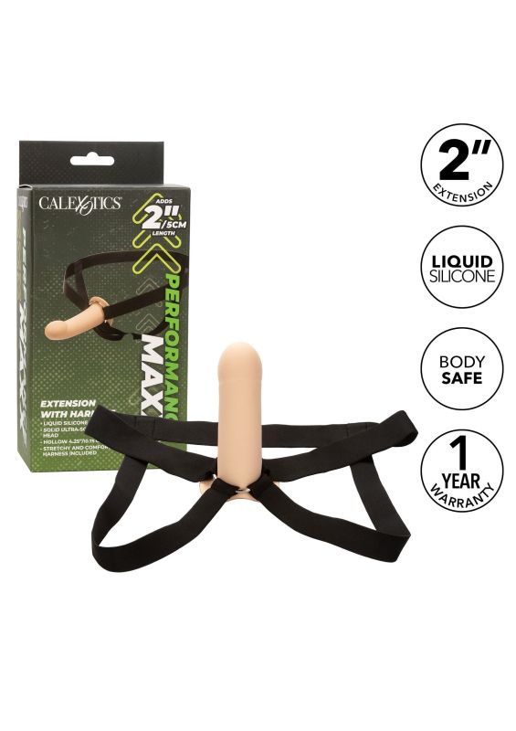 Порожнистий фалопротез із ременями для кріплення CalExotics Performance Maxx, бежевий, 16 × 5 см вид 4