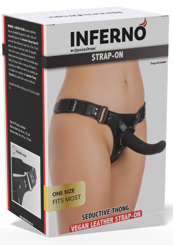 Регульовані трусики для страпона з 3 кільцями Hidden Desire Inferno Seductive Thong, чорні вид 7