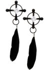 Регульовані затискачі для сосків з пір’ям Taboom Velvet Feather, чорні вид 5