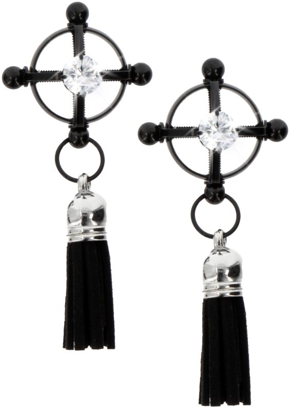 Регульовані затискачі для сосків із декоративними китицями Taboom Tassel Tease, чорні вид 6