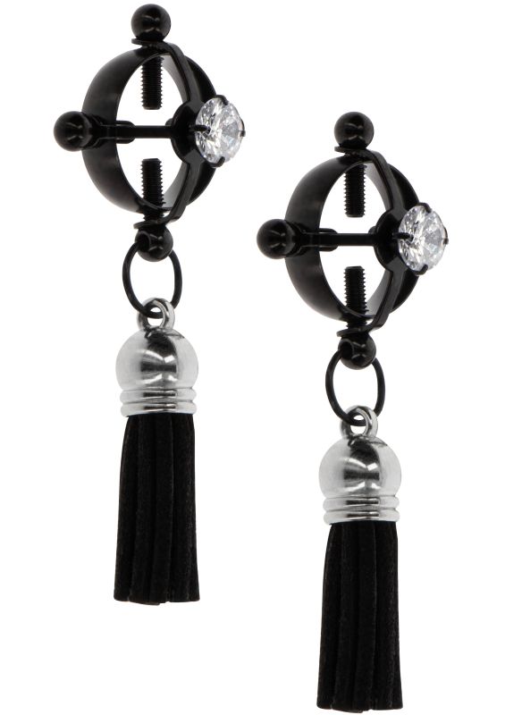 Регульовані затискачі для сосків із декоративними китицями Taboom Tassel Tease, чорні вид 7