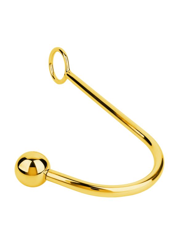 Анальний гак преміум-класу з кільцем для бондажу Taboom Luxury Anal Hook, золотий вид 4