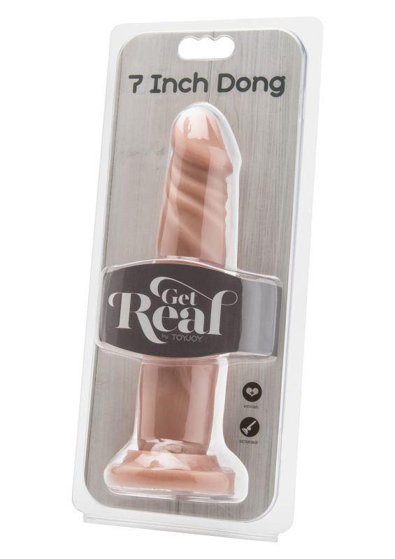 Реалістичний фалоімітатор із присоскою ToyJoy Get Real Dong, бежевий, 18 × 3,5 см вид 3