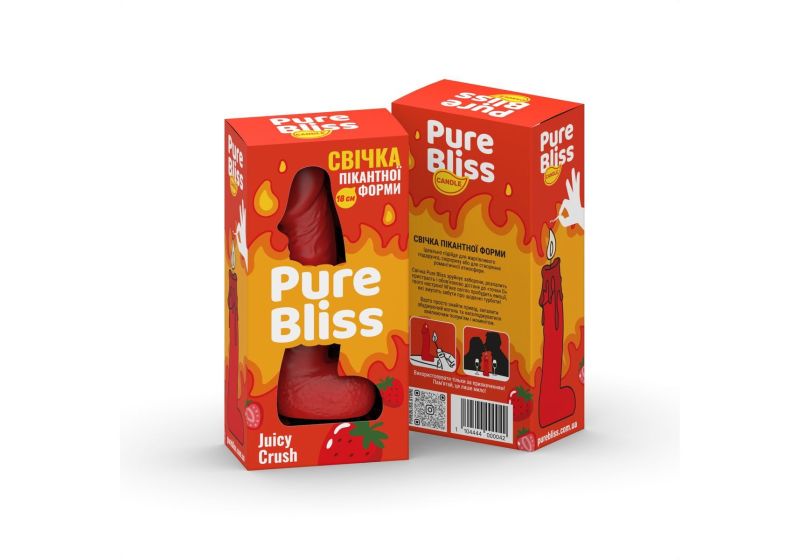 Свічка у формі фалоса Pure Bliss Red Juicy Crush з ароматом ягід, 18 см вид 3