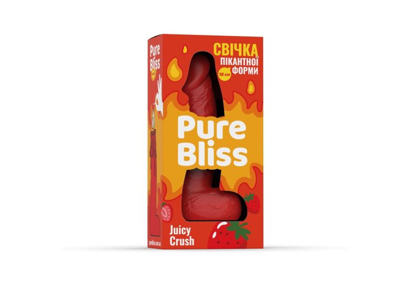 Свічка у формі фалоса Pure Bliss Red Juicy Crush з ароматом ягід, 18 см вид 8