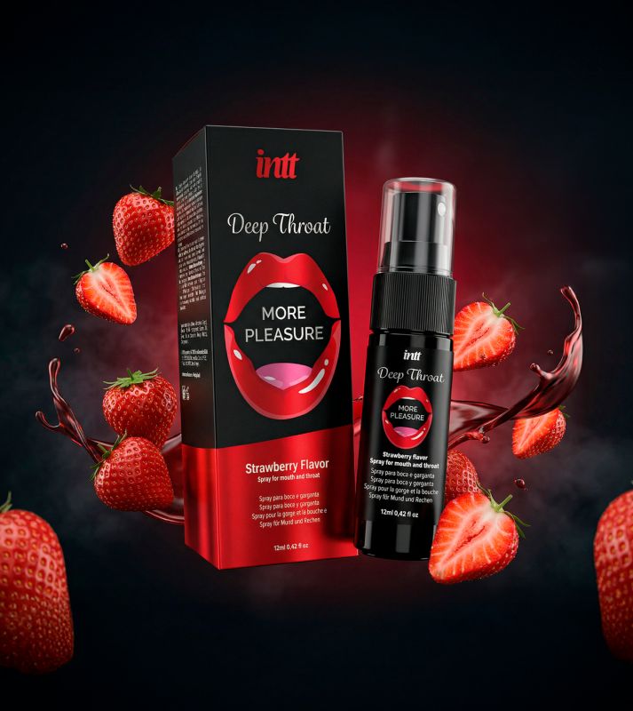 Спрей для глибокого мінета Intt Deep Throat Strawberry зі смаком полуниці, 12 мл вид 3
