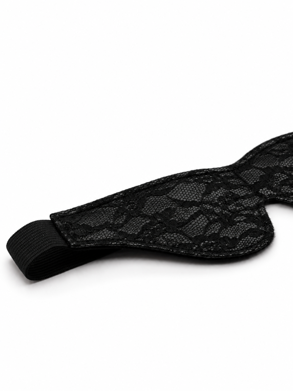 Маска для очей DS Fetish з мереживною обробкою на резинці, чорна вид 3