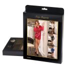 Халат черный под пояс и длинными кружевными рукавами Star Night стринги в комплекте, XL/2XL вид 7