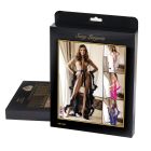 Халатик Star Night с отделкой в ​​виде перьев и длинными рукавами+трусики стринги, черный вид 6