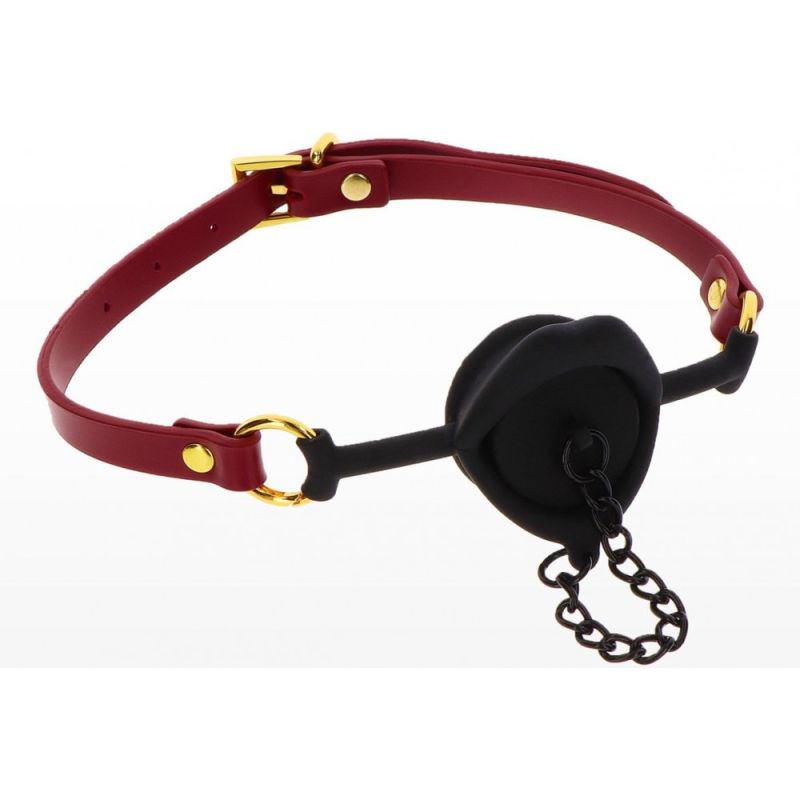 Кляп із пробкою на ланцюжку Taboom, чорно-червоний вид 4