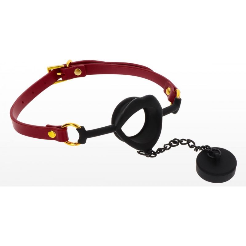 Кляп с пробкой на цепочке Taboom, черно-красный вид 7