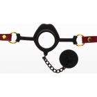 Кляп із пробкою на ланцюжку Taboom, чорно-червоний вид 6