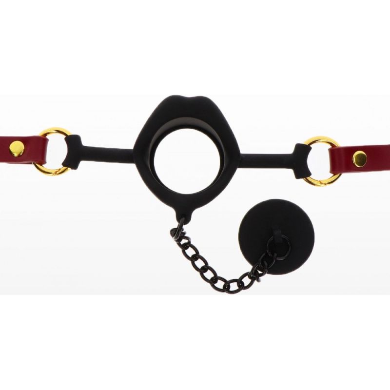 Кляп із пробкою на ланцюжку Taboom, чорно-червоний вид 6