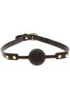 Кляп-кулька з золотою фурнітурою Taboom Ball Gag, чорний вид 5