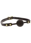 Кляп-кулька з золотою фурнітурою Taboom Ball Gag, чорний вид 6