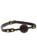 Кляп-шарик с золотой фурнитурой Taboom Ball Gag, черный