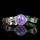 Кляп-шарик прозрачный UNIVIBE с фиолетовым камнем, силиконовый вид 4