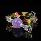 Кляп-шарик прозрачный UNIVIBE с фиолетовым камнем, силиконовый вид 3