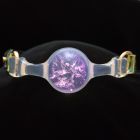 Кляп-шарик прозрачный UNIVIBE с фиолетовым камнем, силиконовый вид 7