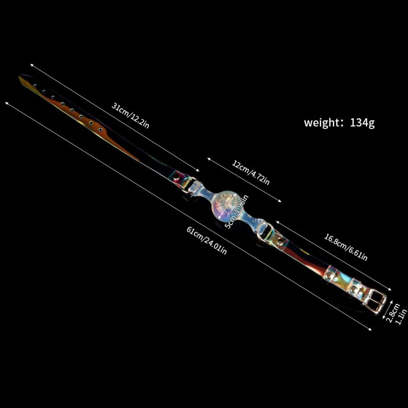 Кляп-шарик прозрачный UNIVIBE с разноцветным камнем, силиконовый вид 11