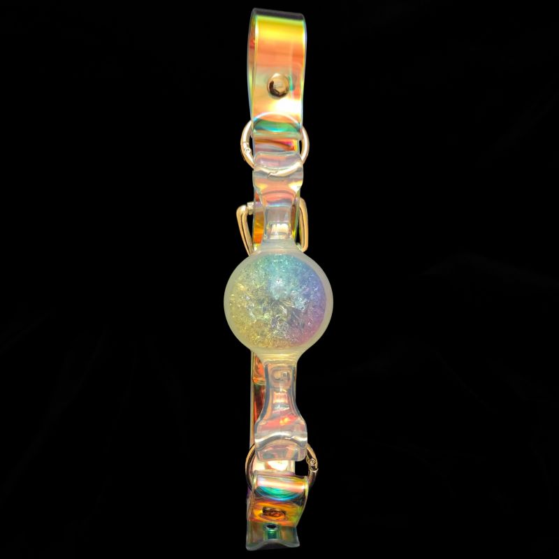 Кляп-шарик прозрачный UNIVIBE с разноцветным камнем, силиконовый вид 8