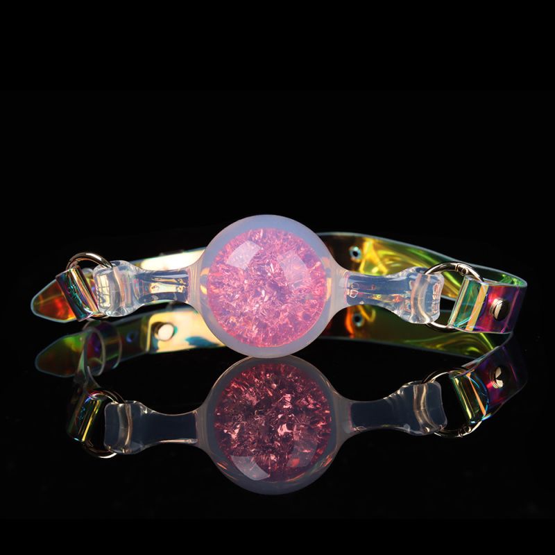 Кляп-кулька прозора UNIVIBE з рожевим каменем, силіконовий вид 4