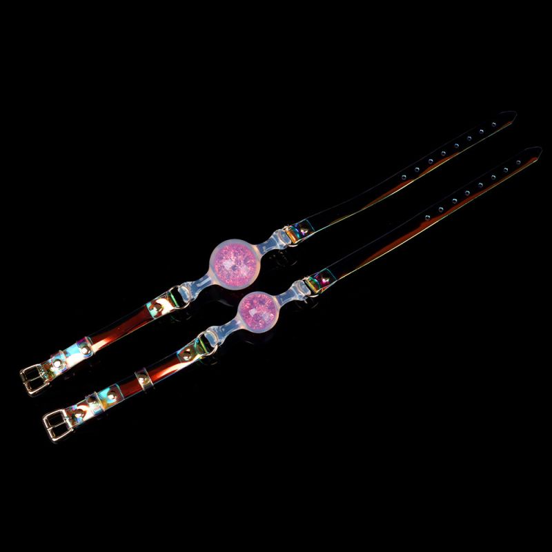 Кляп-кулька прозора UNIVIBE з рожевим каменем, силіконовий вид 7