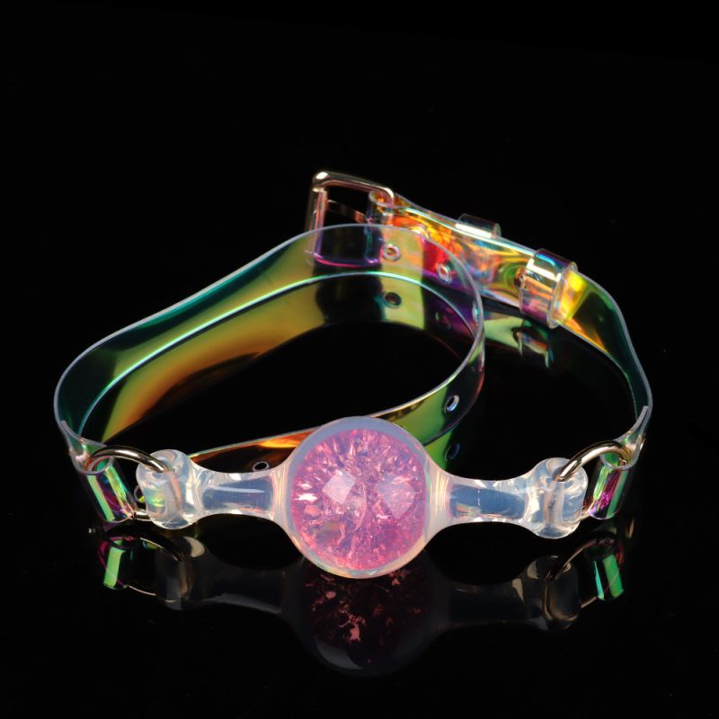 Кляп-кулька прозора UNIVIBE з рожевим каменем, силіконовий вид 3