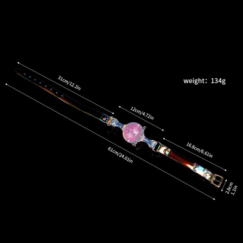 Кляп-кулька прозора UNIVIBE з рожевим каменем, силіконовий вид 9