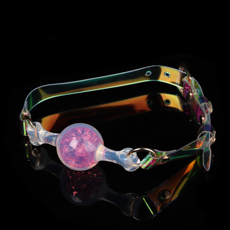 Кляп-кулька прозора UNIVIBE з рожевим каменем, силіконовий вид 2