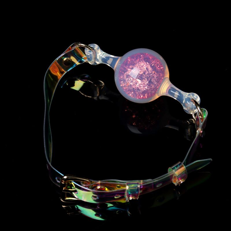 Кляп-кулька прозора UNIVIBE з рожевим каменем, силіконовий вид 5