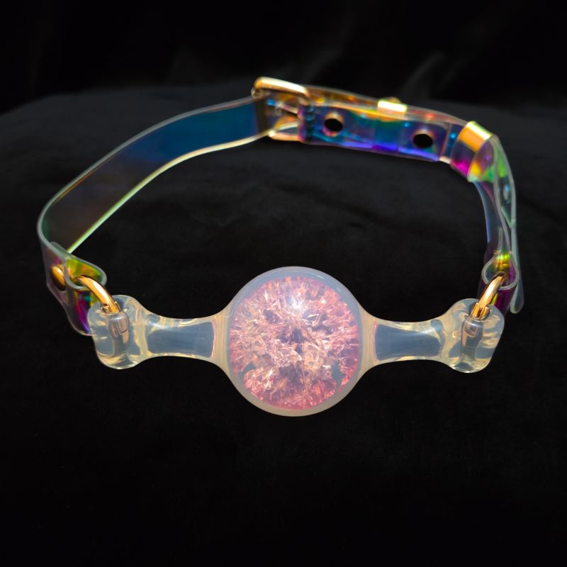 Кляп-кулька прозора UNIVIBE з рожевим каменем, силіконовий вид 12