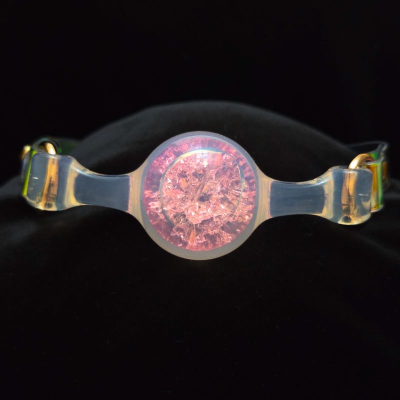 Кляп-шарик прозрачный UNIVIBE с розовым камнем, силиконовый вид 13