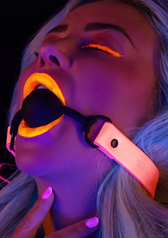 Кляп, що світиться в темряві Taboom Ball Gag, рожево-чорний вид 5