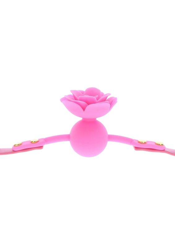 Кляп силиконовый Розочка Taboom Malibu Rose Ball Gag, розовый вид 7