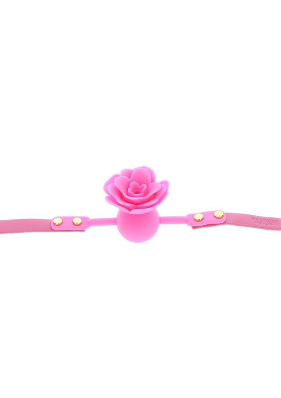 Кляп силиконовый Розочка Taboom Malibu Rose Ball Gag, розовый вид 9