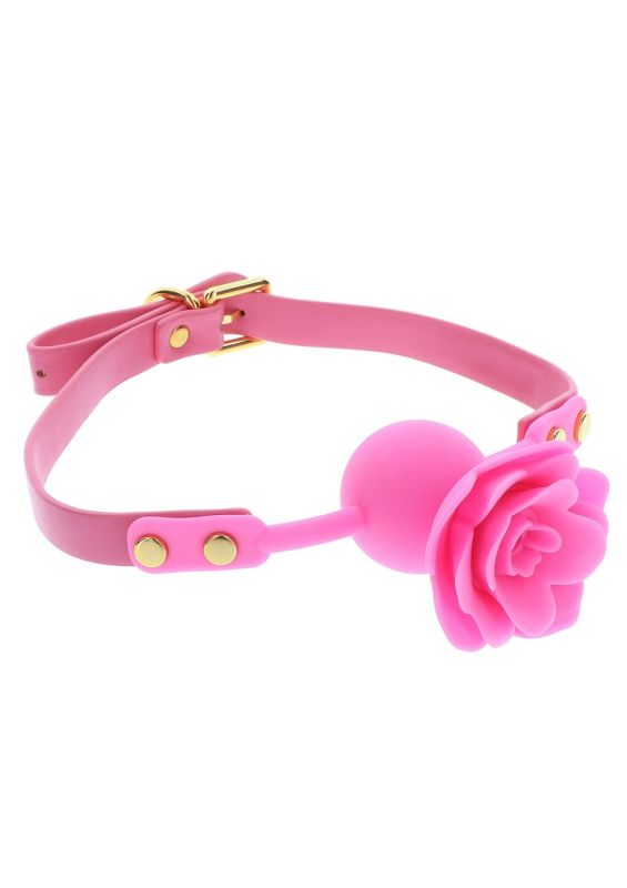 Кляп силиконовый Розочка Taboom Malibu Rose Ball Gag, розовый вид 5