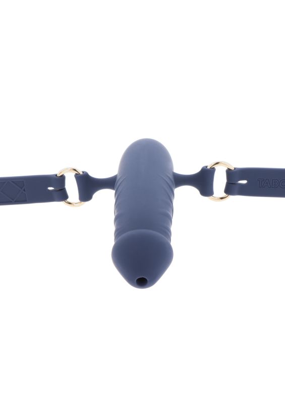 Кляп в виде пениса Taboom Silicone Supreme, синий вид 7