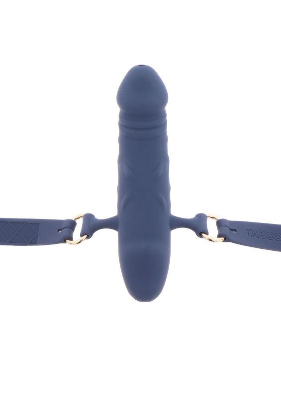 Кляп у вигляді пеніса Taboom Silicone Supreme, синій вид 4