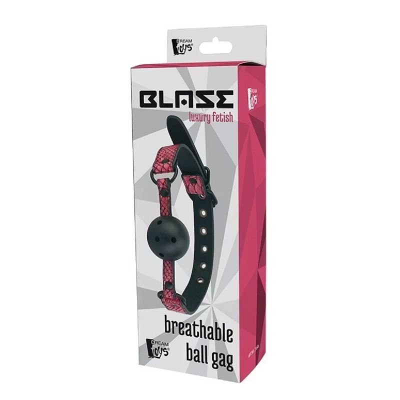Кляп з ремінцем зі зміїним принтом Dream Toys Blaze рожевого кольору вид 3